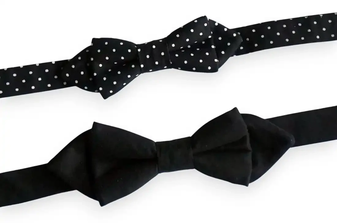 Csokornyakkendő, fekete pamut - választható méret