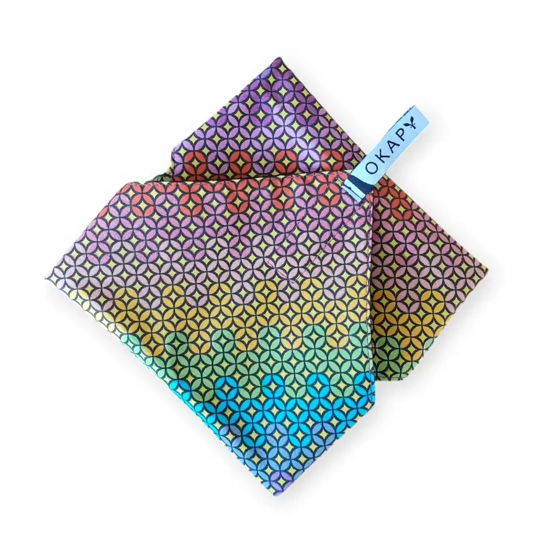 Újraszalvéta, szendvics csomagoló - vidám szivárvány, 28 cm nagy méret